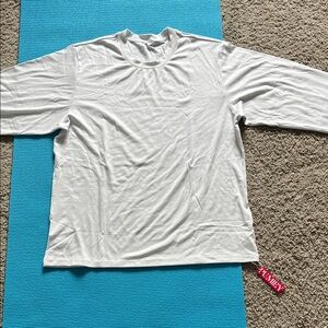 Men's White Long-Sleeve Crewneck Shirt - Comfort